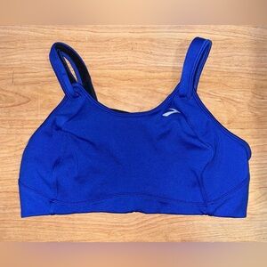 Brooks Running Fiona Moving Comfort Sports Bra 36D Adjustable Back Closure Blue